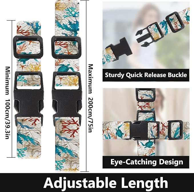 2 Pack Luggage Straps for Suitcases Adjustable Luggage Belt TSA Approved - Image 2