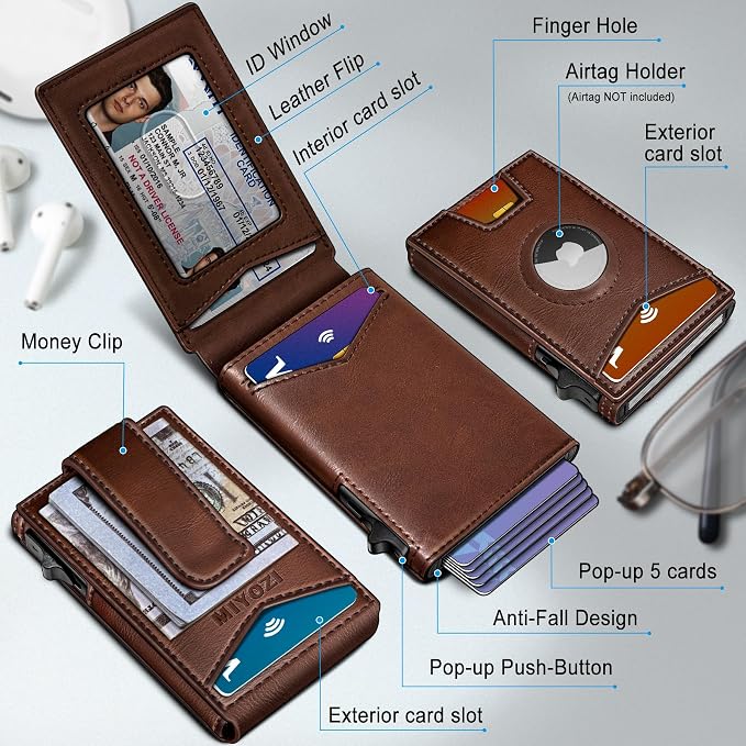 Airtag Wallet for Men, with Money Clip Gift Boxed, Slim Front Pocket Wallet - Image 2