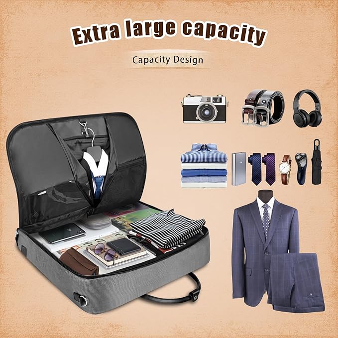 Garment Bag Travel Large Leather Carry On Suit Bag - Image 3