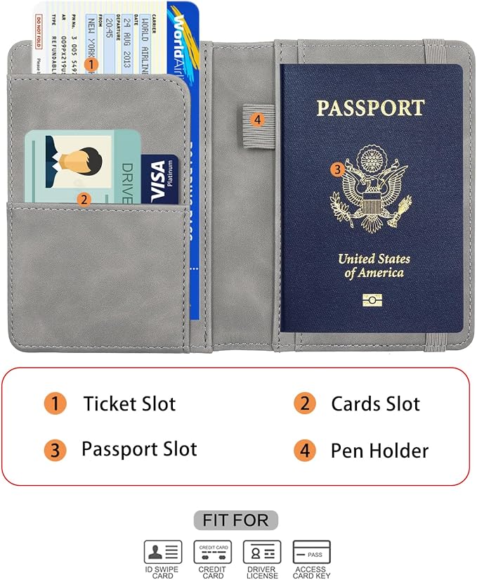 Melsbrinna Premium Leather Passport Holder Covers Case, Waterproof Rfid - Image 3