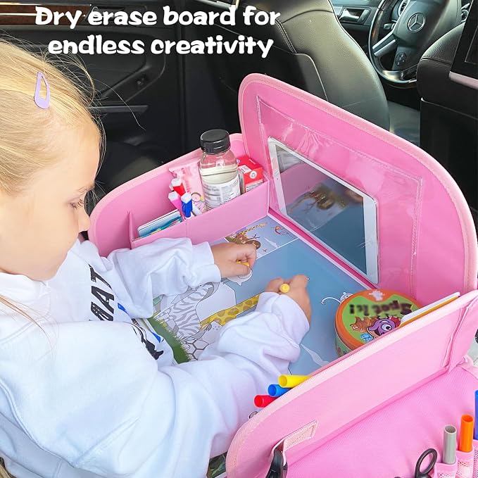 MENZOKE Kids Travel Tray for Toddler Car Seat, Lap Tray for Girl Activities - Image 2