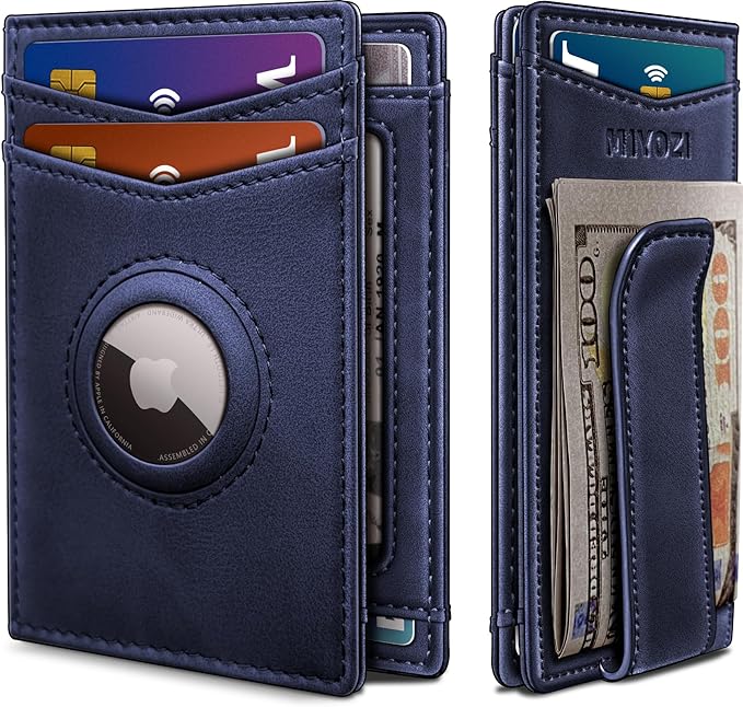 Airtag Wallet for Men- with Money Clip Gift Boxed, Magnetic Closure Slim by Miyozi
