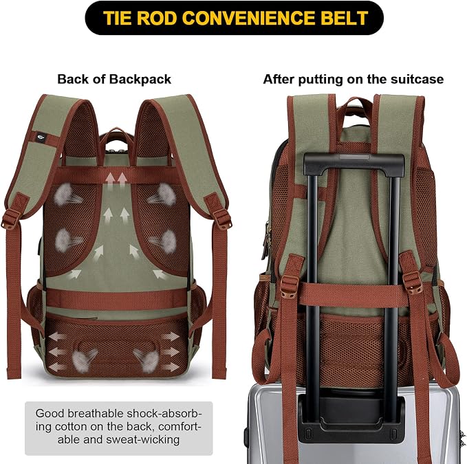Tzowla Canvas Laptop Backpack, Bag - Image 5