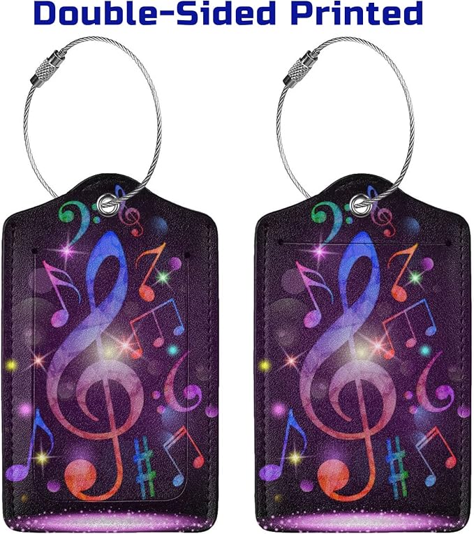 Set of 2 Music Note Luggage Tags - Image 4