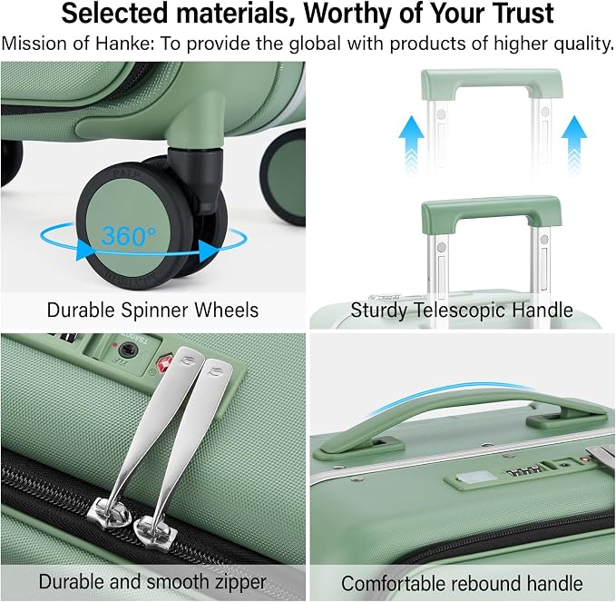 Hanke 28 Inch Luggage with Cup Holder and Charge, Top Opening Hard Shell - Image 9