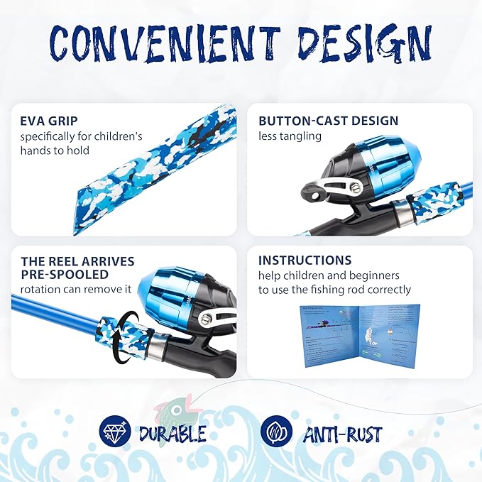 Kids Fishing Pole, Portable Telescopic Kids Fishing Poles - Image 4