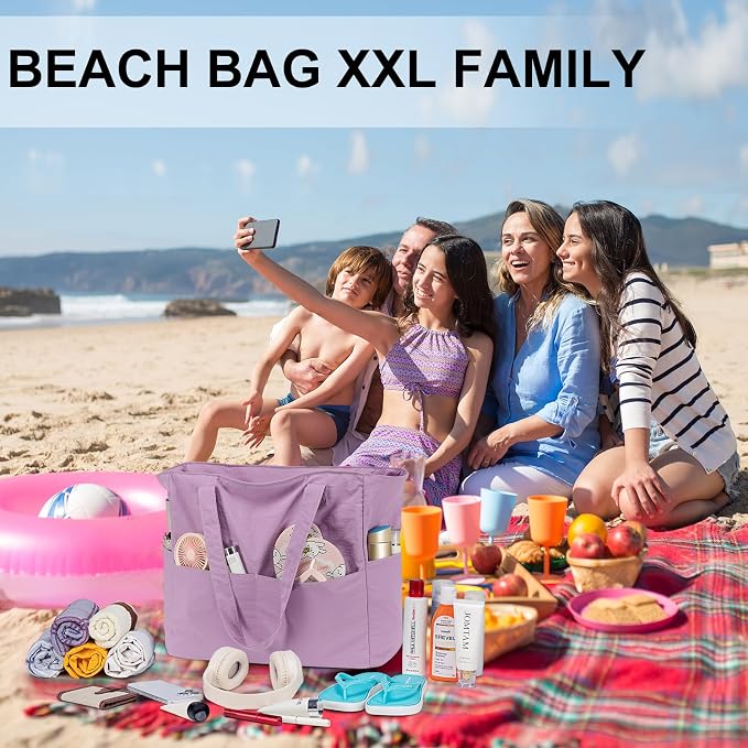 LEDAOU Beach Bag Waterproof Sandproof Women Tote Bag Pool Bag - Image 9