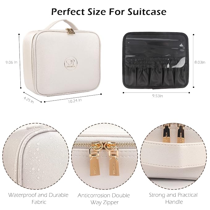 MOMIRA Makeup Bag with Mirror and Light Travel Makeup Train Case Cosmetic Bag - Image 2