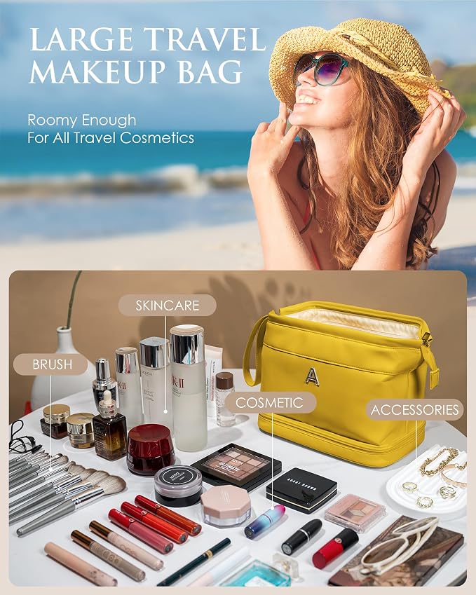 Womens Gifts, Initial Makeup Bag, Travel Gifts, Personalized Bags, Waterproof - Image 2