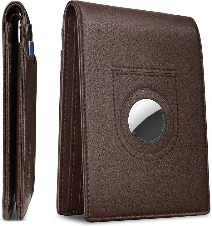 RUNBOX AirTag-Wallet-Mens-Slim-RFID Blocking Wallets Leather - Image 8
