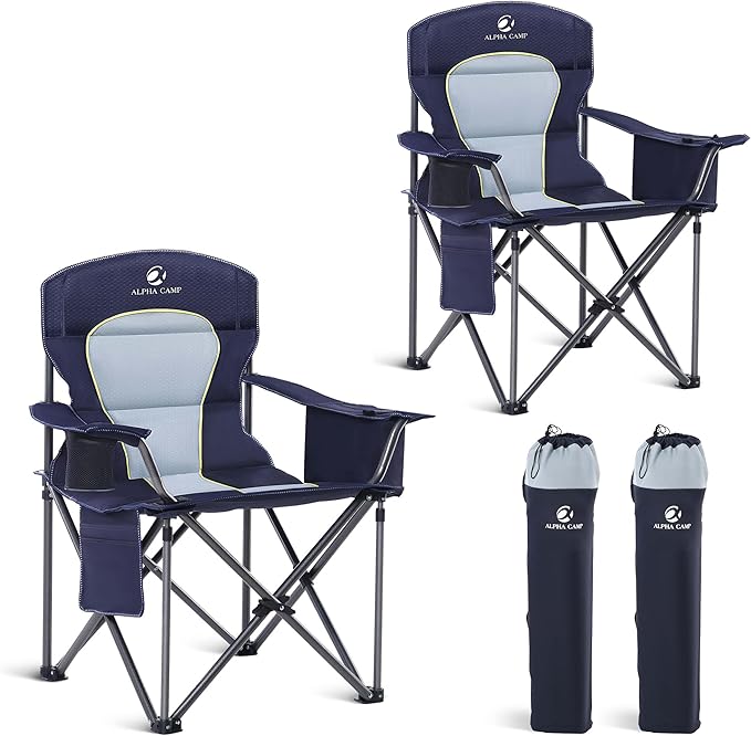 LET'S CAMP Oversized Folding Camping Chair Portable Outdoor Heavy Duty Padded by LETSCAMP