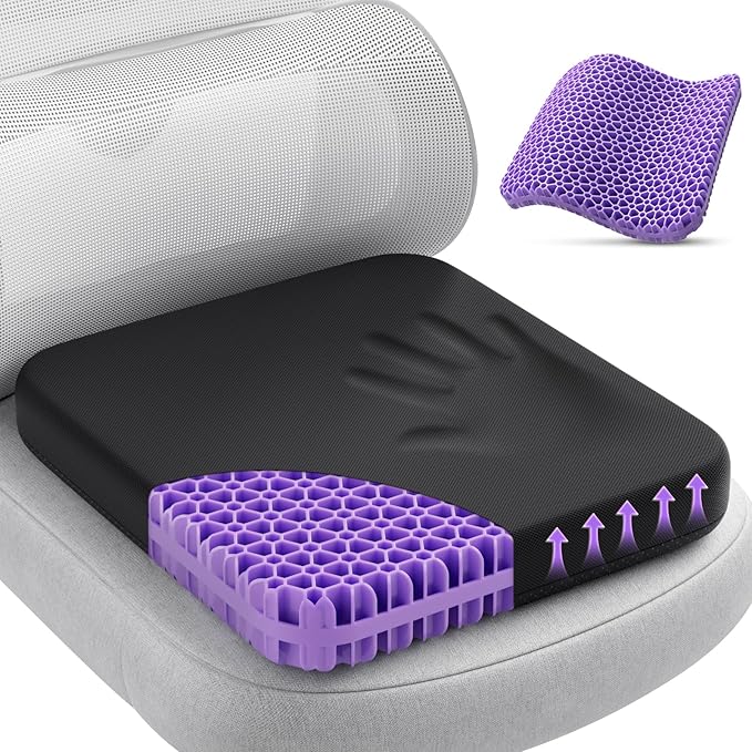 TushGuard Gel Seat Cushion for Long Sitting, Enlarged & Thickened Patent Design by TushGuard