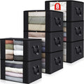 Fab totes 8 Pack Clothes Storage, Foldable Thick Fabric Blanket Storage Bags by Fabtotes