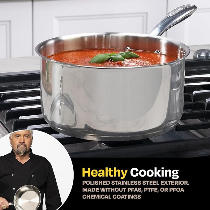 Guy Fieri's Flavortown 3.2-Quart Stainless Steel Sauce Pan - Image 3