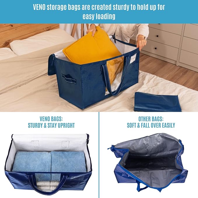 VENO 4 Pack Moving Bags, Comforter and Blanket Storage Bags - Image 3