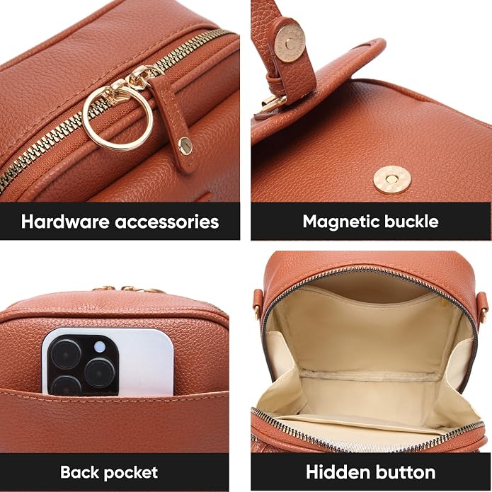 1060 Leather Crossbody Bags for Women Anti-Theft Vegan Purse - Image 6
