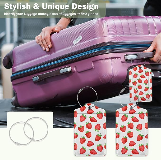 2 Pcs Strawberry Fruit Strawberries Luggage Tags, Cruise Luggage Tag - Image 7