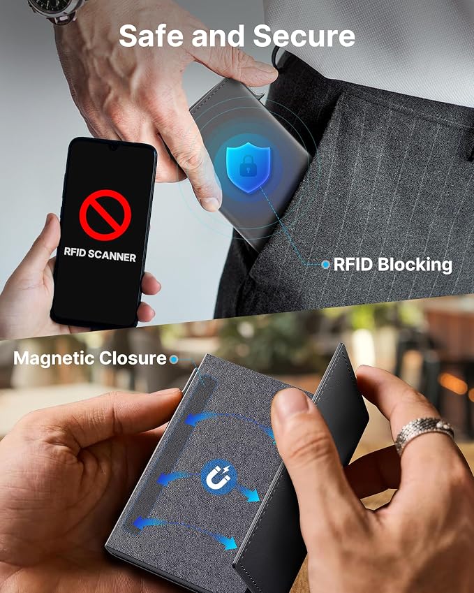 typecase Mens Wallet Card Holder: Pop Up Aluminum Case, Premium Genuine Leather - Image 7