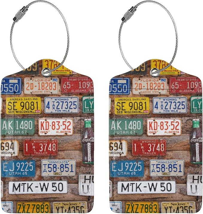 2 Pack Luggage Tags for Suitcases Women Men Kids, License Plates Bag Tags for - Image 3