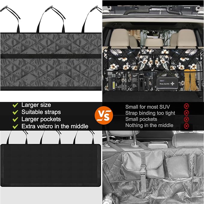 Femuar Car Trunk Organizer, Large Capacity Backseat Trunk Organizer, - Image 2