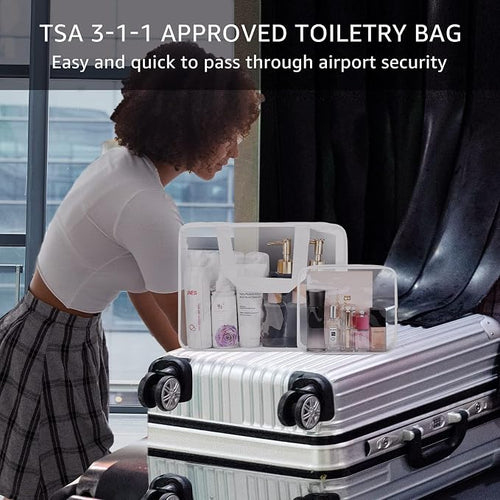 5Pcs Crystal Clear PVC Travel Toiletry Bag Kit - Image 2