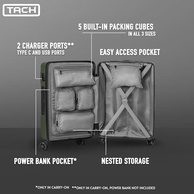 Tach V3.1 Hard Shell Carry On Luggage 20 inch | Carry on Luggage - Image 4