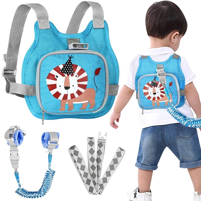 Toddler Harness Leash+ Anti Lost Wrist Link, Accmor Adorable Lion Baby Harness by Accmor