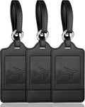 Teskyer Luggage Tags, 3 Pack PU Leather Luggage Tags by TESKYER