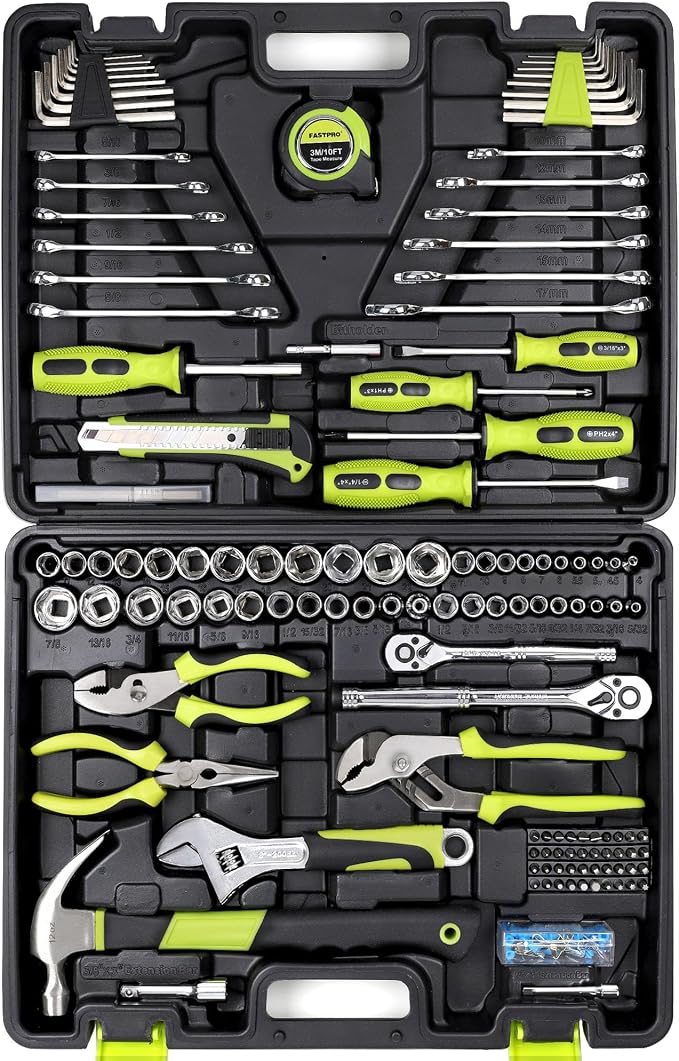 FASTPRO 225-Piece Household Tool Set, SAE & Metric Mechanics Hand Tool Set by FASTPRO