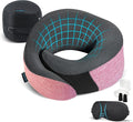 Pink Airplane Travel Pillow Set, 100% Pure Memory Foam Neck Pillow, Updated by Proglobe