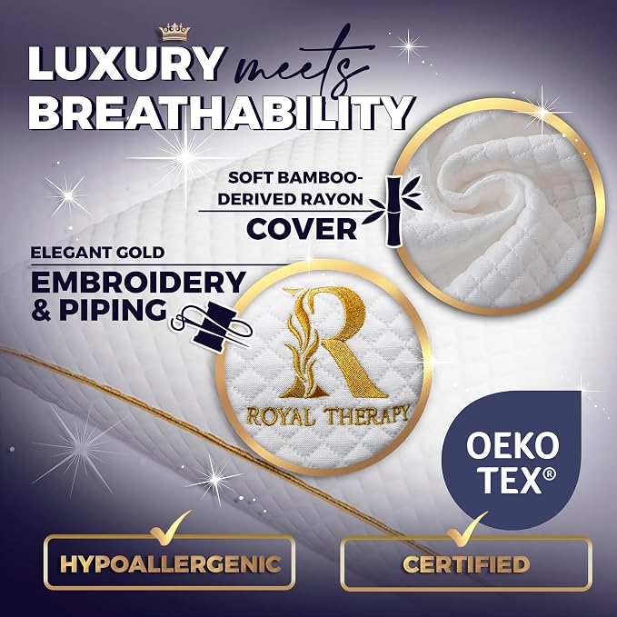Royal Therapy Pillows Queen Size Set of 2, Shredded Memory Foam Pillows Queen - Image 3
