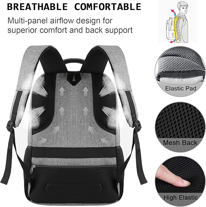 17 Inch Laptop Backpack, Business Anti Theft Slim Durable Laptops Backpack - Image 5