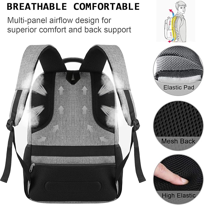 Laptop Backpack, Business Travel Anti Theft Slim Durable Laptops Backpack - Image 5