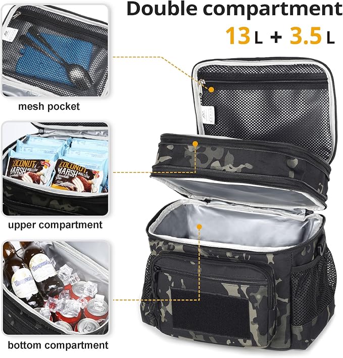 ATRIPACK Lunch Bag for Men, Double Deck Tactical Lunch Box Work - Image 5
