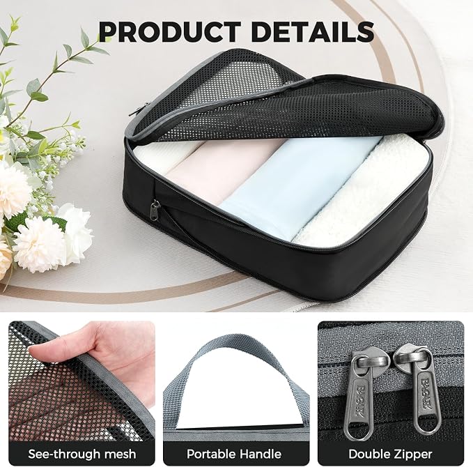 BAGAIL 4 Set/6 Set/8 Set Compression Packing Cubes Travel Accessories - Image 6