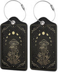 Zodiac Moon Phase Luggage Tag for Suitcase, Mushroom Luggage Tag by Gearsly