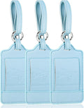 Teskyer Luggage Tags, 3 Pack Premium PU Leather Luggage Tags by TESKYER