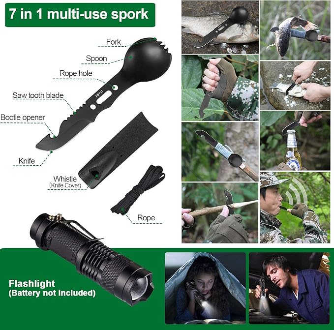 Survival Kit 35 in 1, First Aid Kit, Survival Gear, Survival Tool Gifts - Image 3