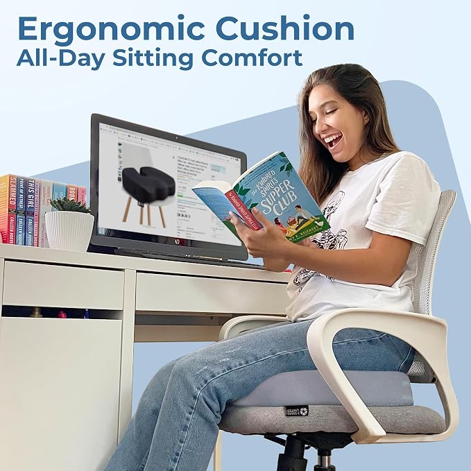 5 STARS UNITED Seat Cushion for Tailbone Pain Relief – Memory Foam Cushion for - Image 3