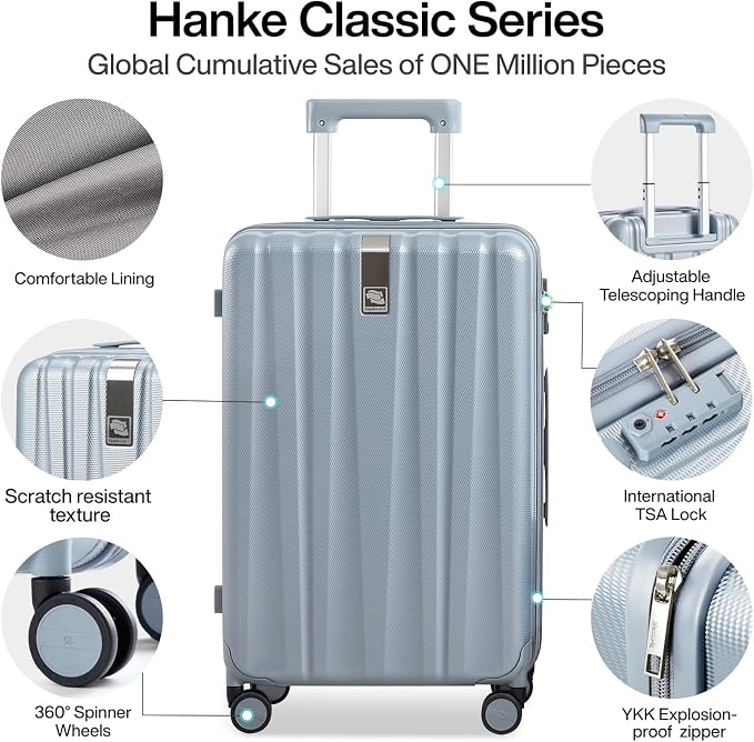 Hanke Luggage Sets 3 piece Carry On Luggage - Image 3