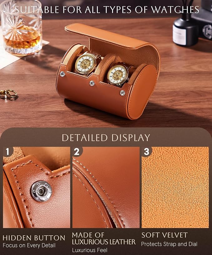 Homde Travel Watch Box Leather: Traveling Case - Image 4