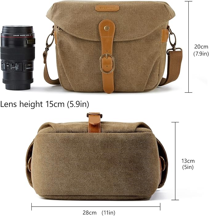 BAGSMART Camera Bag, SLR DSLR Canvas Crossbody Camera Case, Compact Camera - Image 3