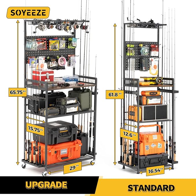 SOYEEZE Fishing Rod Holders for Garage, Fishing Gear Holder for Fishing Rod - Image 7