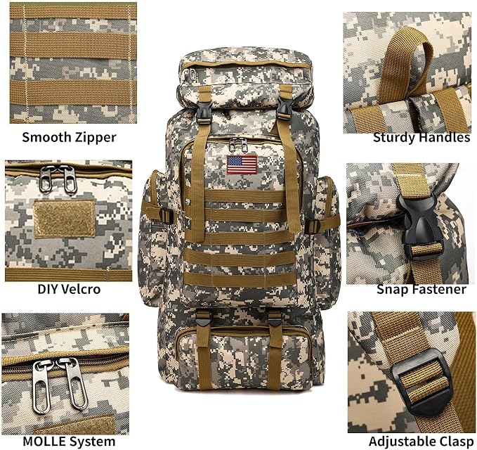 80L 2Pcs Hiking Backpack for Men - Image 5