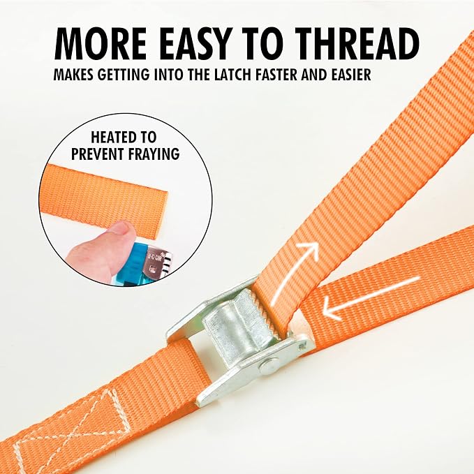 Cartman 1" x 12'Lashing Straps Cargo Tie-Down Strap Up to 600lbs, 10pk in Carry - Image 3