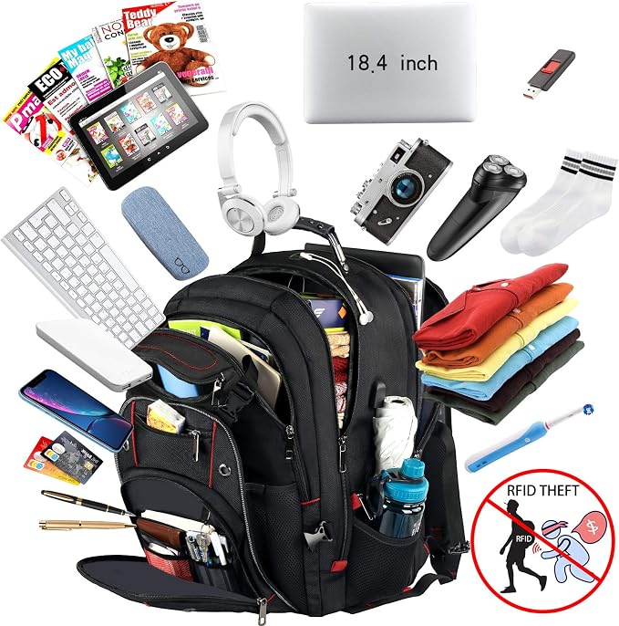 VECKUSON Large 18.4 Inch Laptop Backpack - Image 2