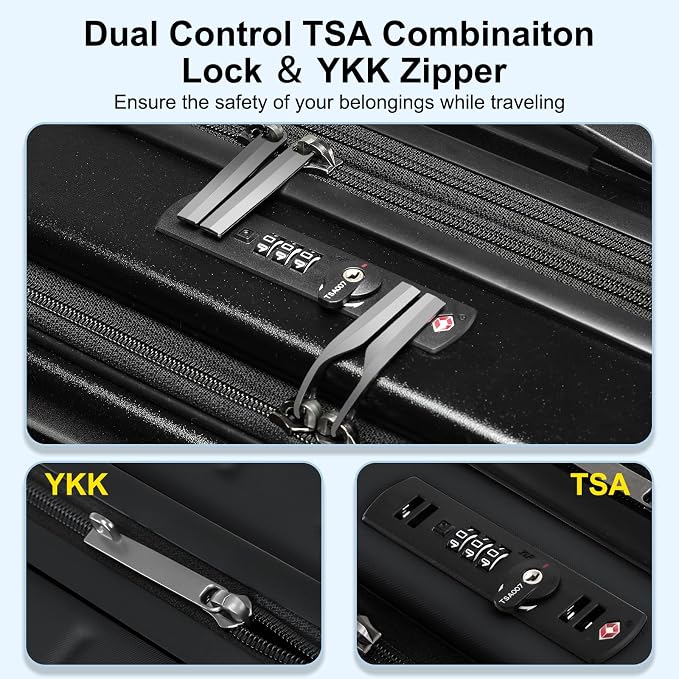 Expandable Carry On Luggage Airline Approved, 20 Inch Lightweight ABS+PC Hard - Image 6