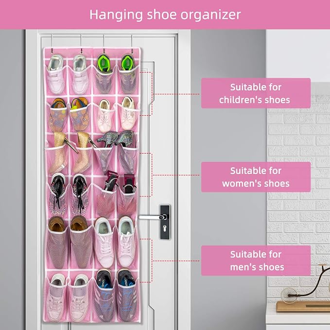 Hanging Shoe Organizer 2Pack, Over The Door Shoe Rack - Image 3