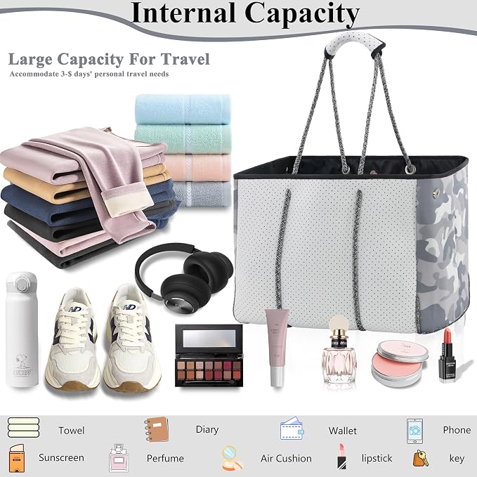 QOGiR Neoprene Multipurpose Beach Bag Tote - Image 5