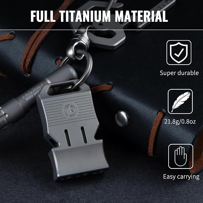 TACRAY Titanium Emergency Survival Whistle, Portable Necklace Whistle, Loud - Image 2
